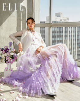 Gizele Oliveira in Mario Costantino Triolo Alta Moda for ELLE